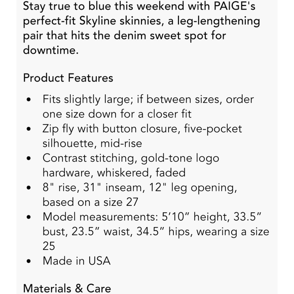 Paige SKYLINE Skinny Jeans - Picture 9 of 9